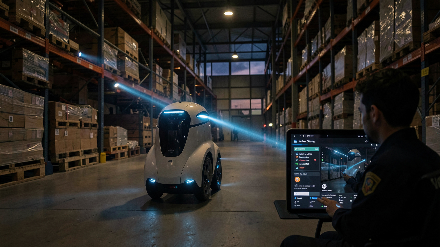 警備ロボットSQ-2の変化検知機能がもたらす、防犯の自動化と人手不足解決を表すイメージ画像